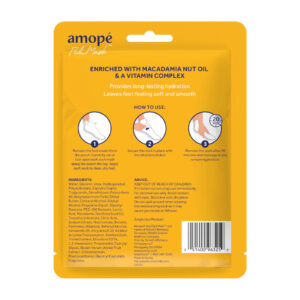 image of amope pedi mask in macadamia nut back of packaging
