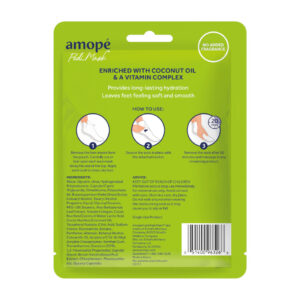 image of amope pedi mask in coconut back of packaging