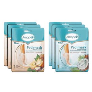 Amopé® Pedimask 20-Minute Foot Mask - Coconut & Macadamia Oil 6-Pack