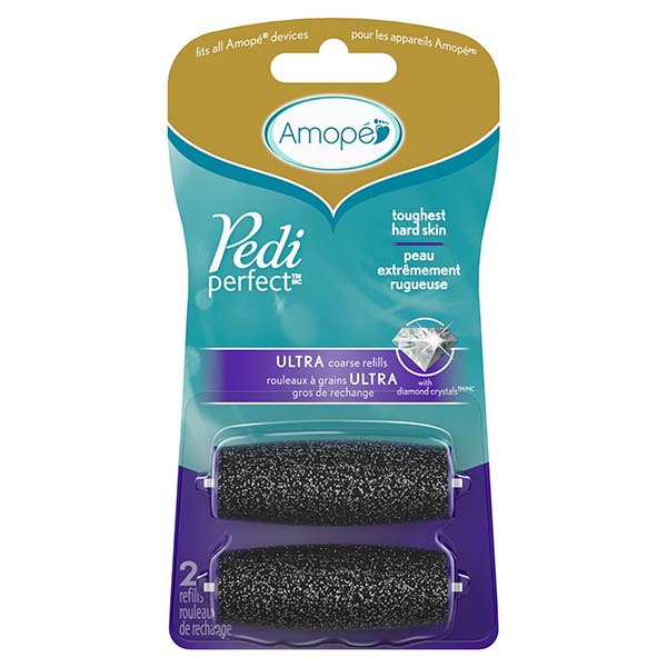 Amope pedi perfect ultra coarse replacement refill heads for toughest hard skin inside package