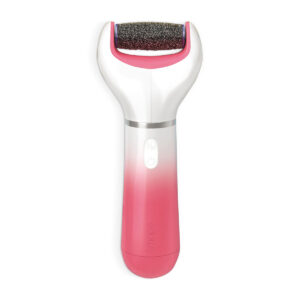 Pink white electronic foot file with coarse roller head